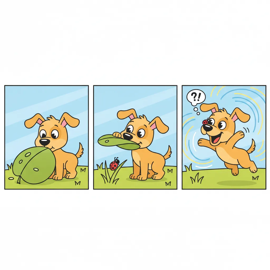 A comic strip showing what curious means