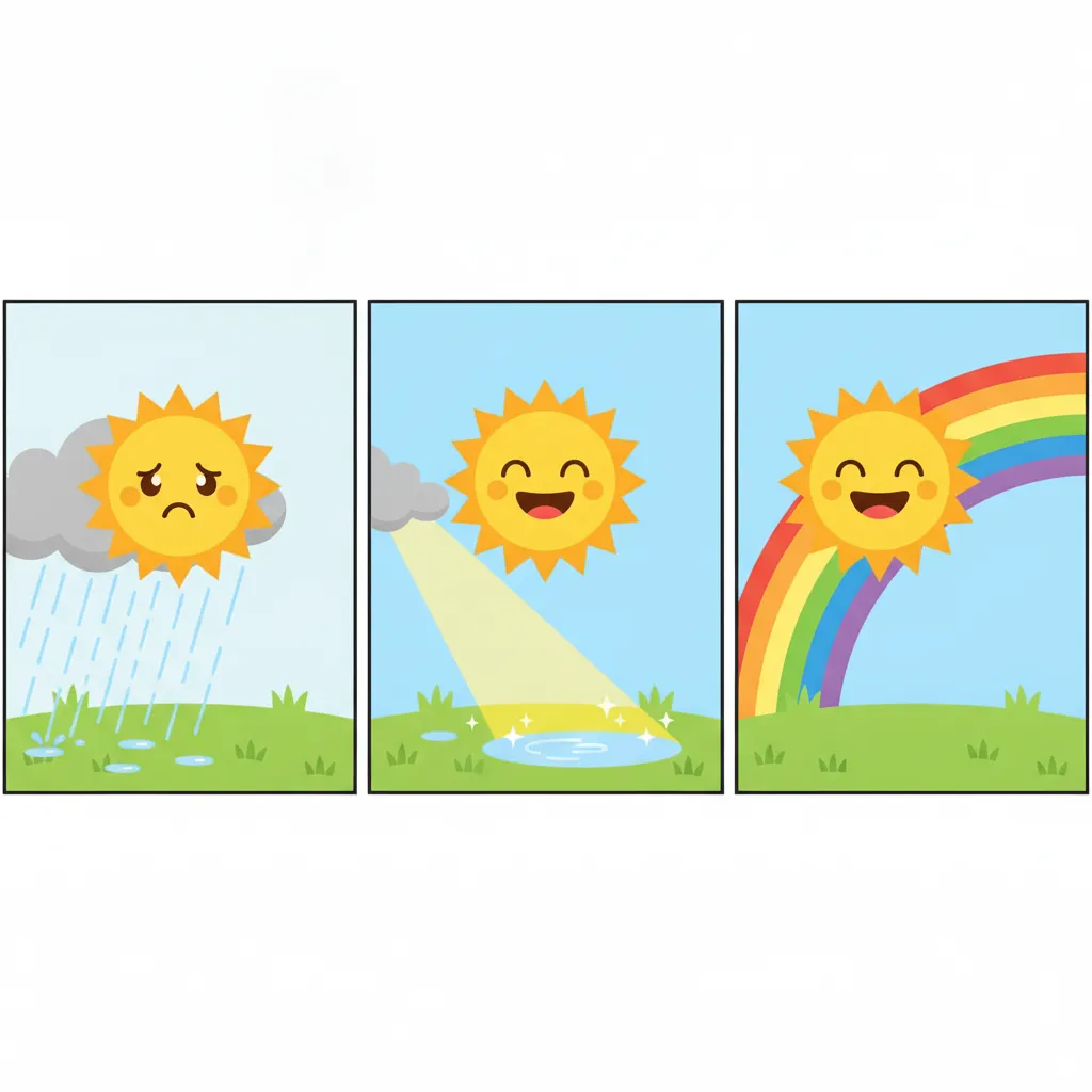 A comic strip showing what rainbow means